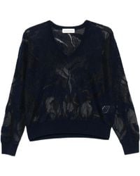 Dries Van Noten - Torion Lace Cotton V-Neck Sweater - Lyst