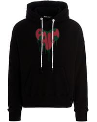 Palm Angels - Spray Heart Logo Print Hoodie - Lyst