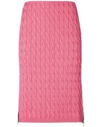 Fendi - Cable-Knit Side-Zipped Midi Skirt - Lyst