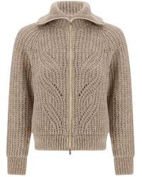 Herno - Cable-Knit Zip-Up Cardigan - Lyst