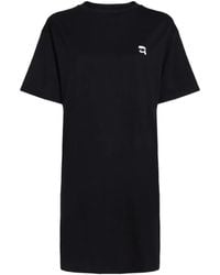 KARL LAGERFELD - Mini Ikonik 2.0 Patch T-Shirt Dress - Lyst