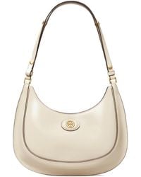 Tory Burch - Logo Plaque Zipped Shoulder Bag - Lyst