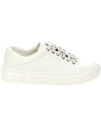 Ferragamo - Nadine Lace-Up Leather Trainers - Lyst
