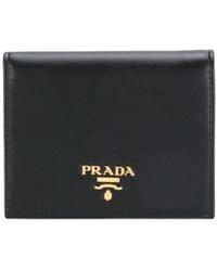 Prada - Logo Plaque Wallet - Lyst