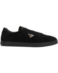 Prada - Triangle-Logo Lace-Up Sneakers - Lyst