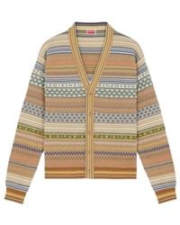 KENZO - Fairisle Knitted Cardigan - Lyst