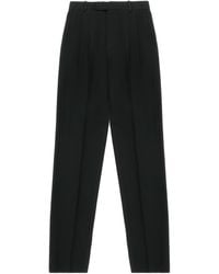 Saint Laurent - Pleated Straight Leg Pants - Lyst
