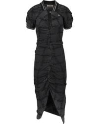 Vivienne Westwood - Pulling Gathered Cotton Pique Midi Dress - Lyst