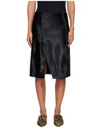 Loulou de Saison - Myra Asymmetrical Pony-Effect Leather Midi Skirt - Lyst