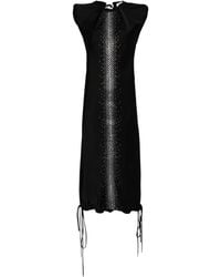 The Attico - Rhinestone-Embellished Midi Dress - Lyst