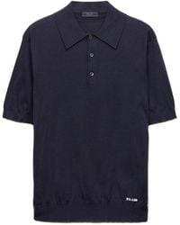 Prada - Logo-Jacquard Short-Sleeved Polo Shirt - Lyst