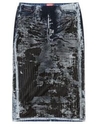 DIESEL - De-Pra-Fse1 Midi Skirt - Lyst