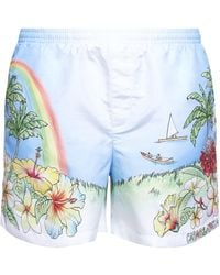 CASABLANCA - Aloha Printed Swim Shorts - Lyst