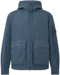 C.P. Company - Slate- Hooded Multi-Pocket Jacket - Lyst