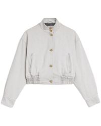 Jil Sander - Stand Collar Cropped Denim Jacket - Lyst