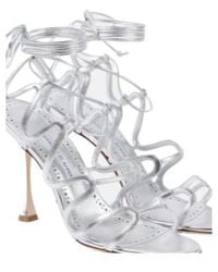 Manolo Blahnik - Strappy Goblet Heel Sandals - Lyst