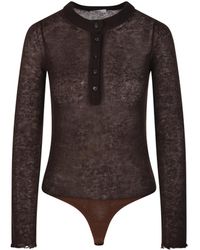 Haikure - Button-Front Long-Sleeve Bodysuit - Lyst
