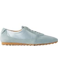 Aeyde - Solid Color Suede And Satin Sneakers - Lyst