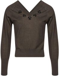 Simone Rocha - V-Neck Embellished Sweater - Lyst