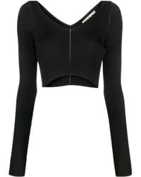 Marni - V-Neck Cropped Knitted Top - Lyst