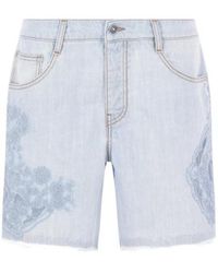 Ermanno Scervino - Rebrodé Lace Denim Shorts - Lyst