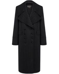 Dondup - Pinstripe-Pattern Double-Breasted Coat - Lyst