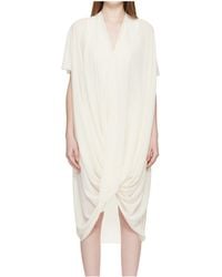 MM6 by Maison Margiela - V-Neck Draped Midi Dress - Lyst