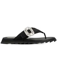 Roger Vivier - Slidy Flip Embellished Flip-Flops - Lyst