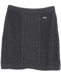JW Anderson - Logo-Plaque Cable-Knit Mini Skirt - Lyst