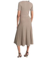 MICHAEL Michael Kors - Half-Button Pleated Midi Dress - Lyst