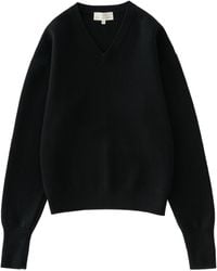 Studio Nicholson - V-Neck Long-Sleeve Knit Top - Lyst