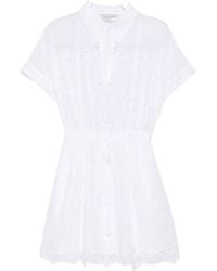 ERMANNO FIRENZE - Eyelet Drawstring Dress - Lyst
