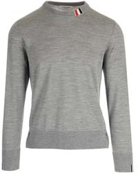 Thom Browne - Rwb Stripe Detailed Crewneck Jumper - Lyst