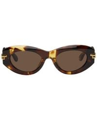 Bottega Veneta - Eyewear Oval Frame Sunglasses - Lyst
