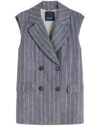 Max Mara - Smmballo Pinstripe-Pattern Double-Breasted Suit - Lyst