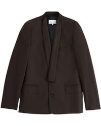 Maison Margiela - Minimal Collar Wool Blazer - Lyst