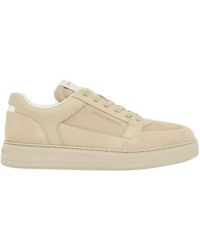 Emporio Armani - Panelled Logo Low-Top Sneakers - Lyst