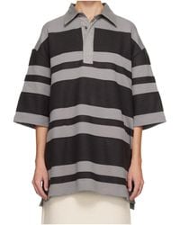 Ami Paris - Ami De Coeur Cotton Striped Polo Shirt - Lyst