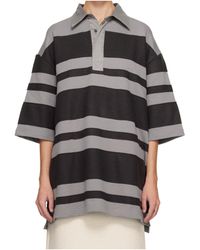 Ami Paris - Ami De Coeur Cotton Striped Polo Shirt - Lyst