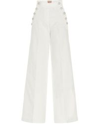 Nude - High-Waisted Button-Detail Denim Trousers - Lyst
