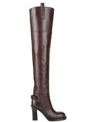 Burberry - Round-Toe Tall Leather Boots - Lyst