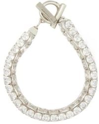 Ferragamo - Bracelet With Gancini And Crystals - Lyst