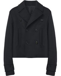 McQueen - Double Breasted Felt Peacoat - Lyst