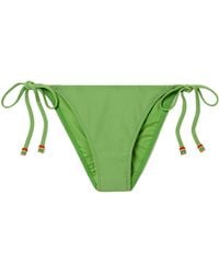 STAUD - Bead-Embellished Ribbed Bikini Briefs - Lyst