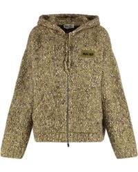 Miu Miu - Zip-Up Knitted Hoodie - Lyst