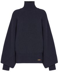 Balmain - Ribbed-Knit Logo-Patch Sweater - Lyst
