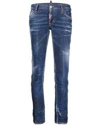 DSquared² - Distressed-Effect Cropped Skinny Jeans - Lyst