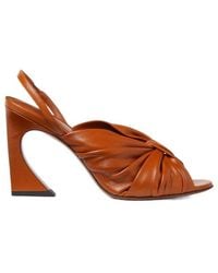 Fendi - Arco Gathered Slingback Sandals - Lyst