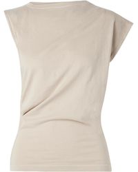 Agolde - Beth Draped Organic Cotton-Jersey T-Shirt - Lyst
