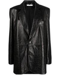 Alessandra Rich - Crocodile-Effect Single-Breasted Blazer - Lyst